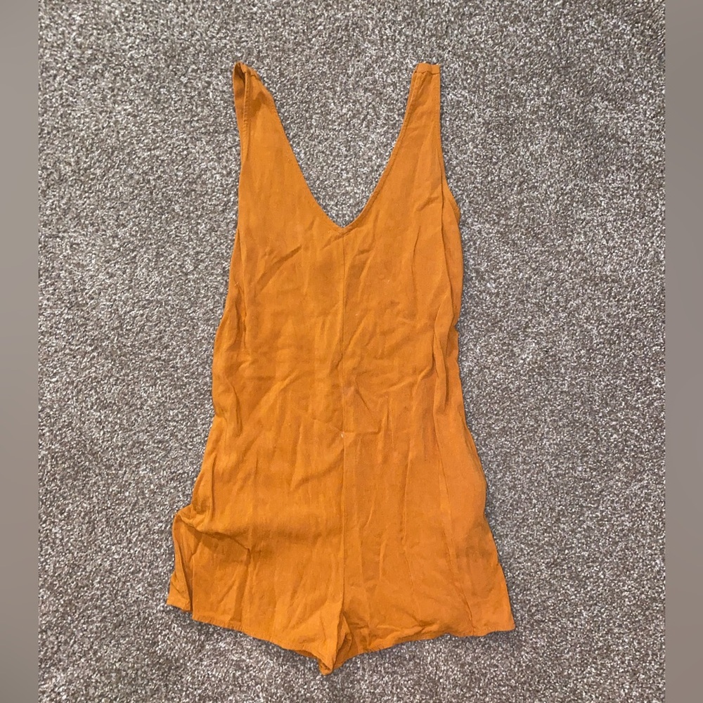 Romper with pockets, shine star brand, xs, mustard color.